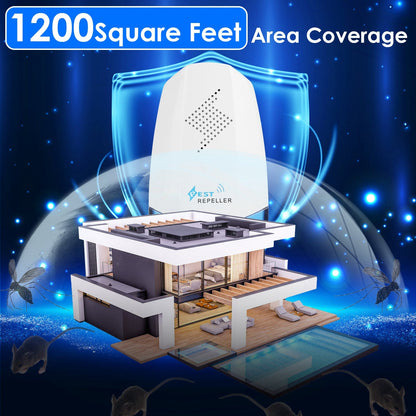 2 Pack Ultrasonic Pest Repeller with Night light Plug In Pest Mice Repellent Indoor Roach Bed Bug Mouse Rodent Mosquito Killer for Bedroom Garage Ware