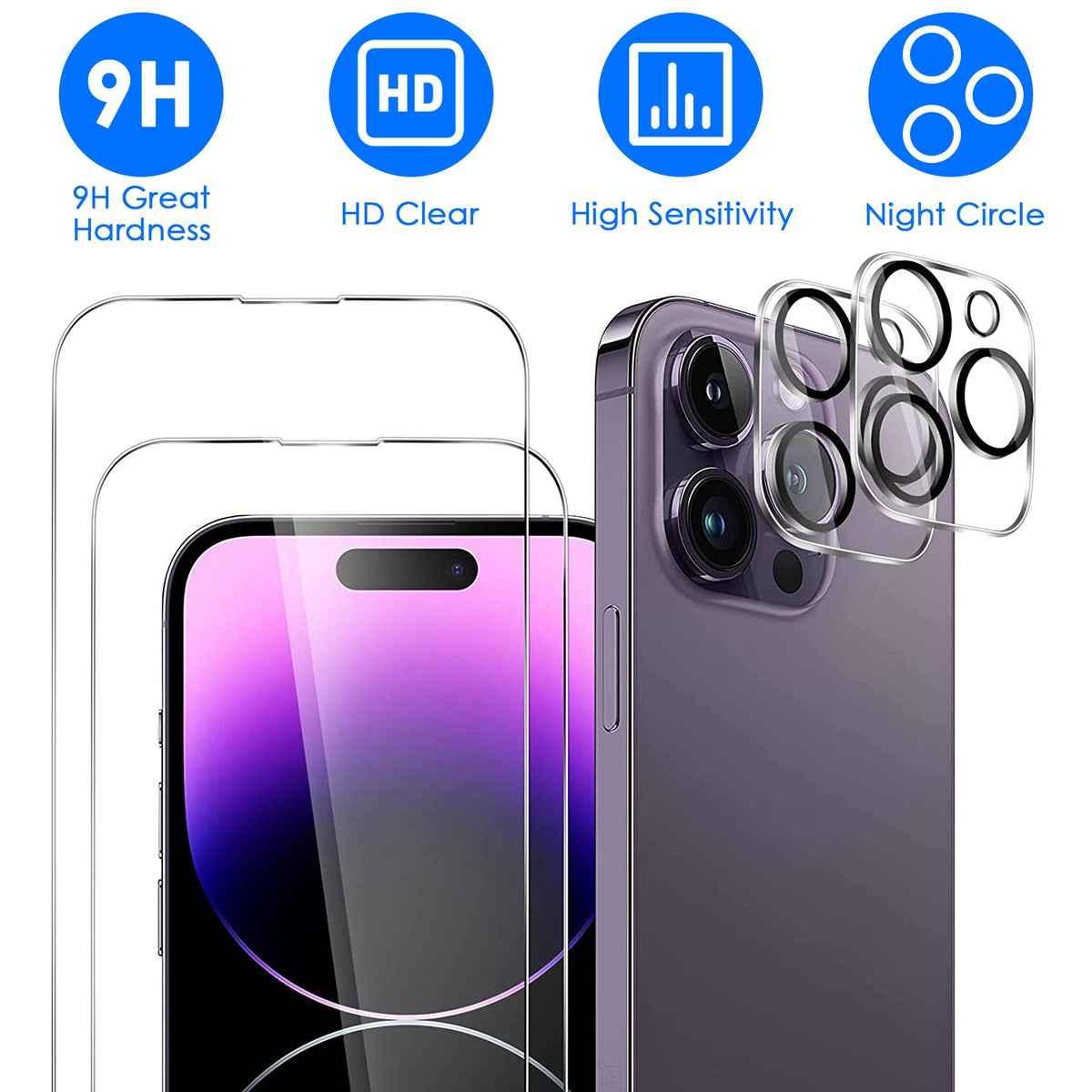 Camera Lens Protector for iPhone 12/13/14 - 9H Tempered Glass