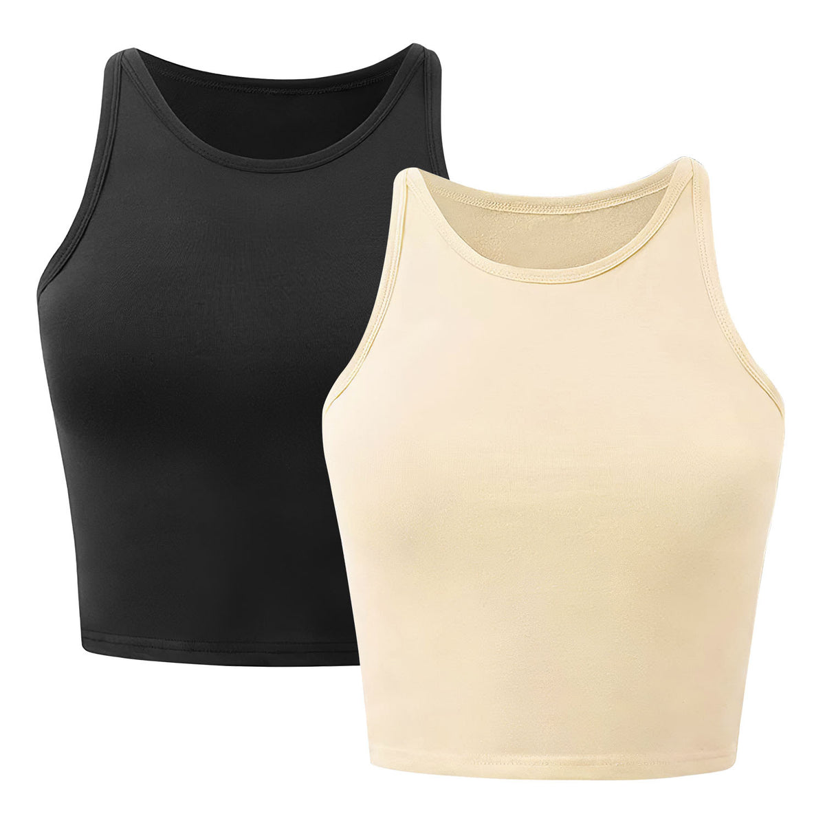 Sleeveless Cropped Racer Tank Top