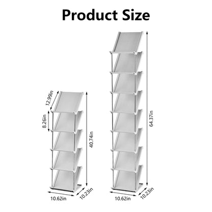 5-Tier Vertical Shoe Rack - Space-Saving Stackable Organizer