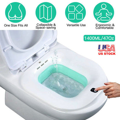 Foldable Sitz Bath Basin with Electric Spray - 1400mL