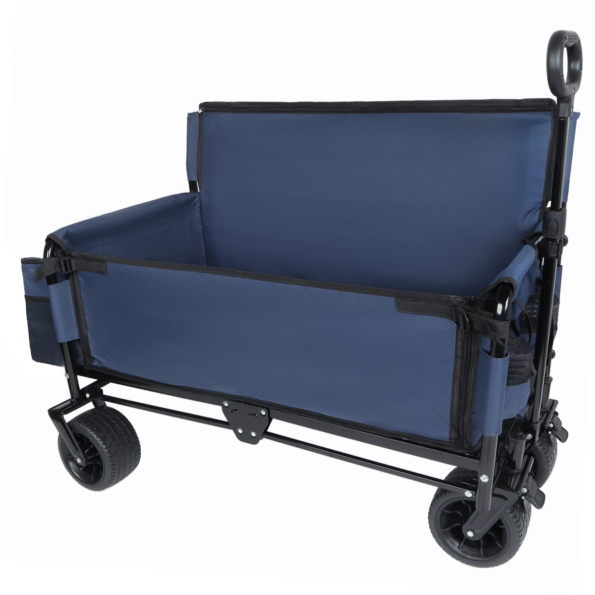 3-in-1 Folding Wagon Cart with Bench Seat, patent protection- Includes 1 ice pack, 500lbs Heavy-Duty Utility Wagon, 180L