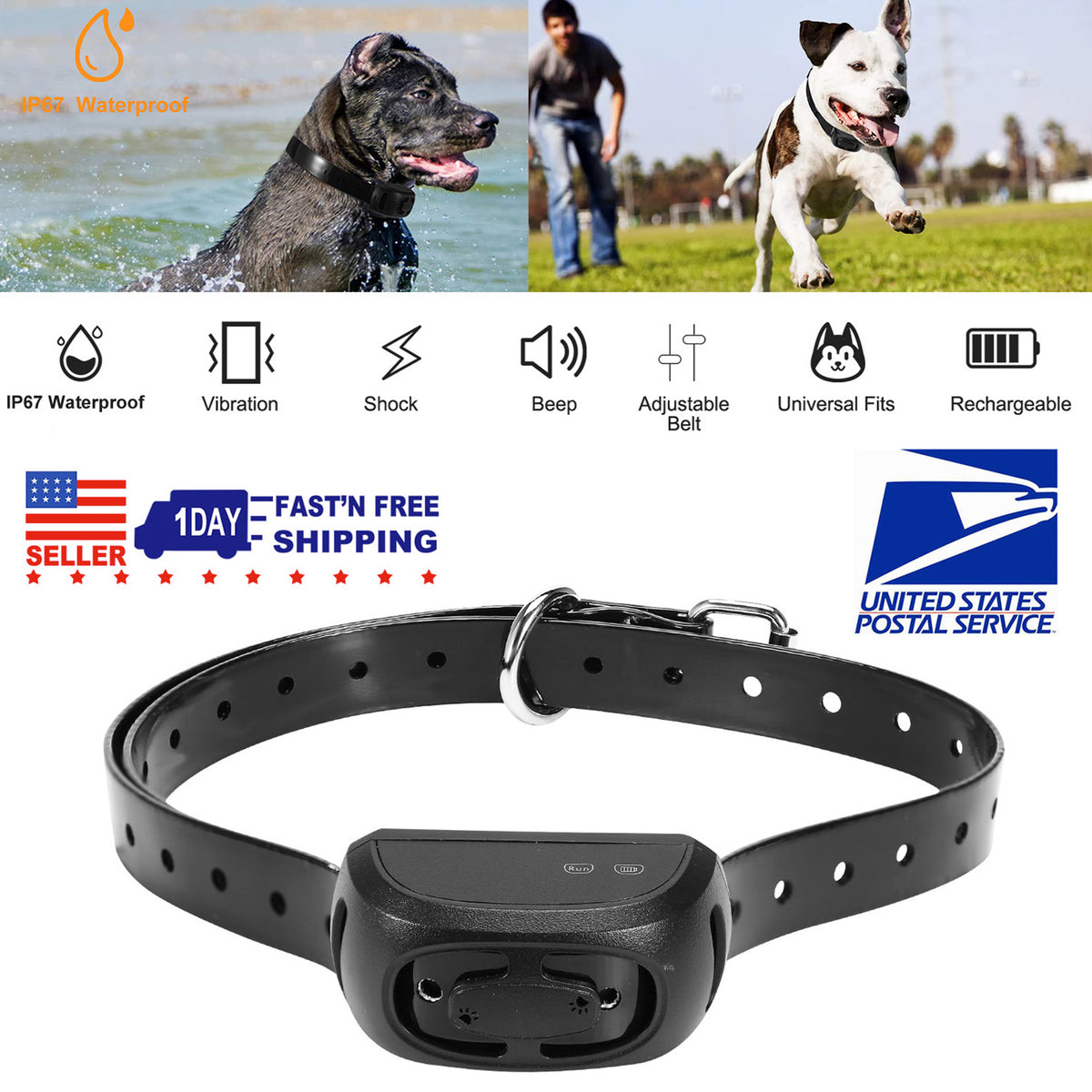 Dog Training Collar Receiver with 9 Levels & IP67 Waterproof