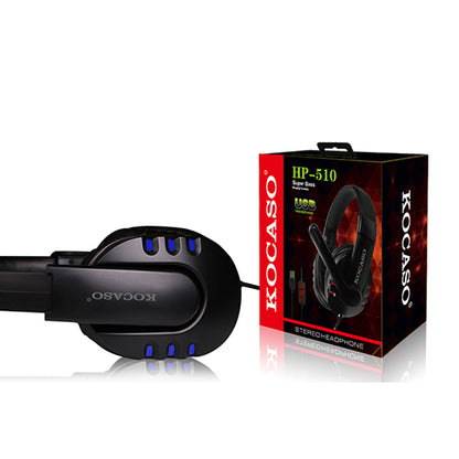 Dynamic Stereo Headphones with Adjustable Mic - Blue