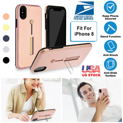 iPhone 8 Case with Finger Strap and Kickstand