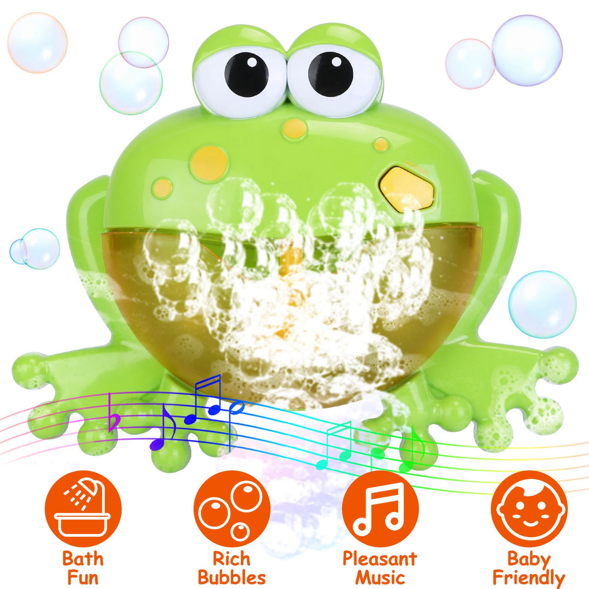 Musical Bubble Bath Maker Toy with Suction Cups for Toddlers