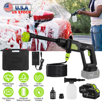Cordless Pressure Washer 435PSI with 6-in-1 Nozzle