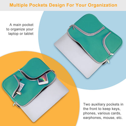 Laptop Sleeve Bag with Front Pockets - Neoprene Protection