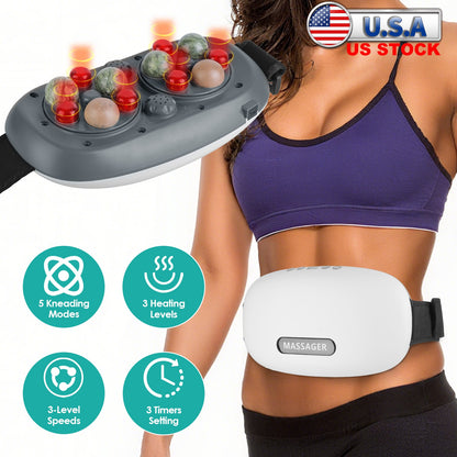 Abdominal Massager with Bian Stone, Red Light & Heat Therapy