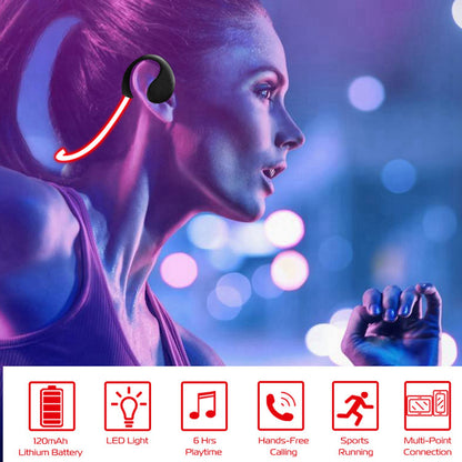 Wireless Sports Neckband Earphones with LED Light & Mic