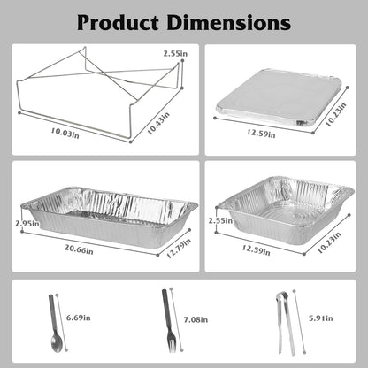 Disposable Chafing Dish Buffet Set - 42 Piece Complete Kit