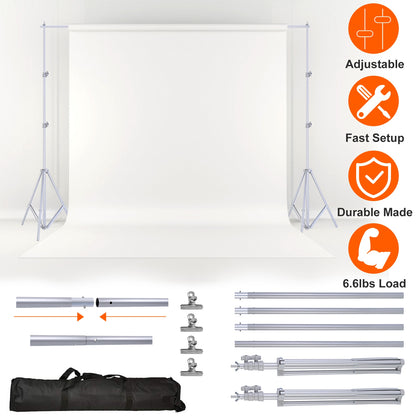 Backdrop Stand 6.5x10ft Adjustable Photography Support System