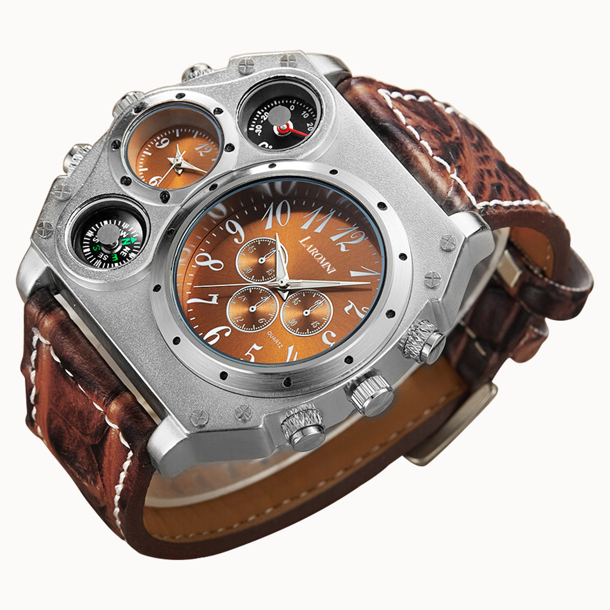 Men’s Quartz Watch Two Time Zone