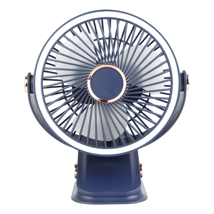 Clip-On Fan with 5 Speeds, LED Light & 720° Rotation