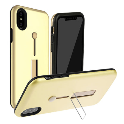 Finger Strap Phone Case for iPhone X Drop-protection Finger Ring Rugged Phone Case with Kickstand Dual Layer Case
