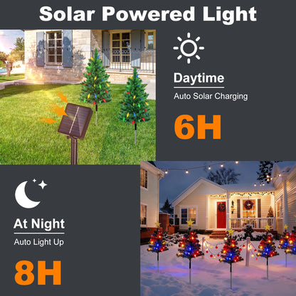 Solar Christmas Tree Pathway Lights with 100 LED & 8 Modes