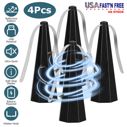 Fly Repellent Table Fan 4-Pack with Holographic Blades