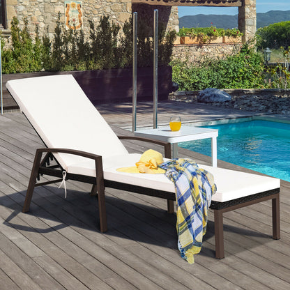 Adjustable Patio Chaise Lounge Chair Set with Cushions
