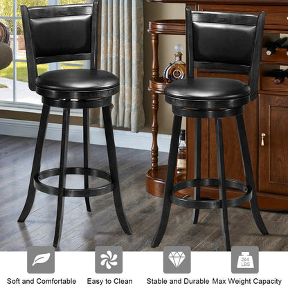 29-Inch Swivel Bar Stools Set of 2 with Cushioned Seat
