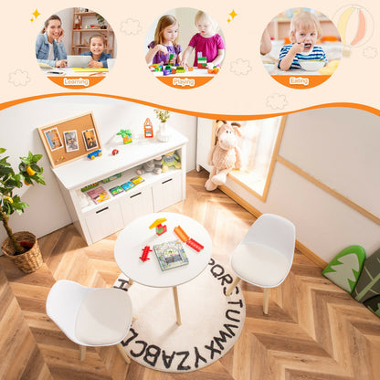 Kids Activity Table and 2 Chairs Set with Cushioned Seats