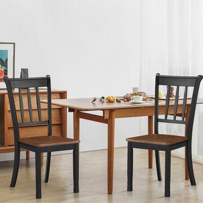 Spindle Back Wood Dining Chairs - Set of 2