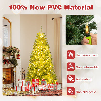 6/7/8 FT Pre-Lit Artificial Christmas Tree with Remote Control and LED Lights
