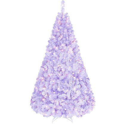 6 FT Light Purple Pre-Lit Peacock Blue Christmas Tree with 250 Warm White LED Lights