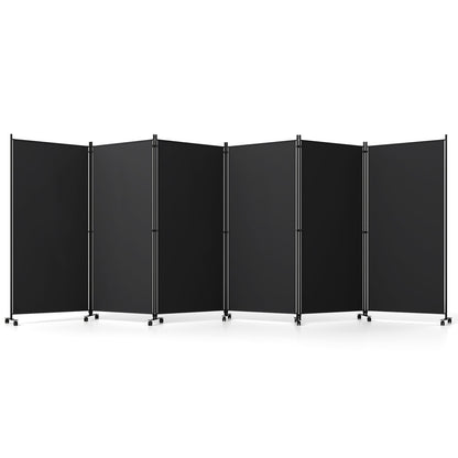 6-Panel Folding Room Divider with Wheels