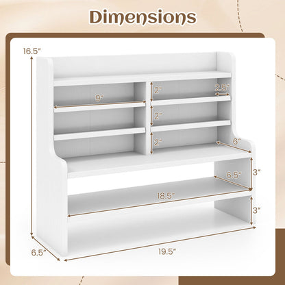 6-Tier Compact Storage Rack with Removable Shelves - White