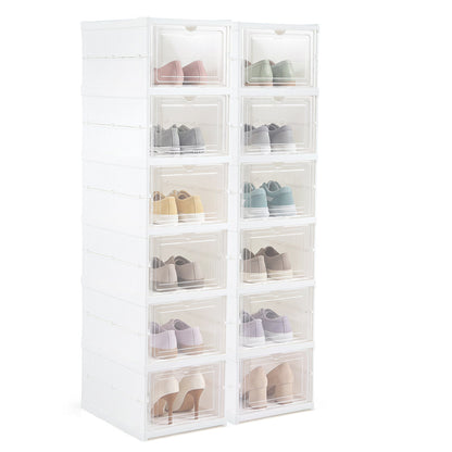 6-Tier Shoe Organizer with Clear Doors - Set of 2