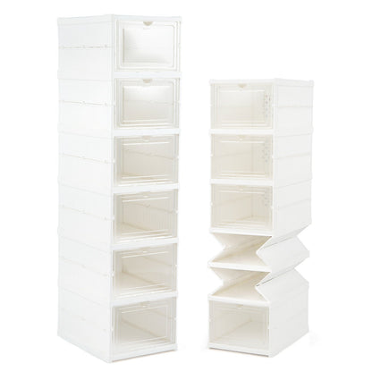 6-Tier Shoe Organizer with Clear Doors - Set of 2