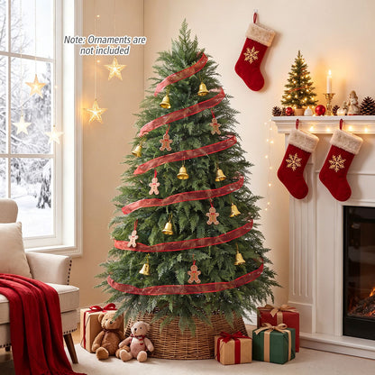5 FT Artificial Christmas Tree with 406 Full Branch Tips and 245 Warm White LED Lights
