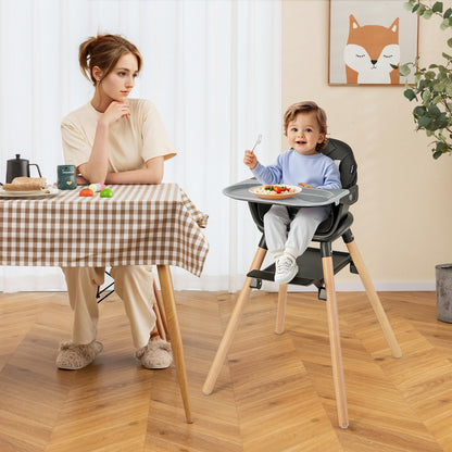6-in-1 Convertible Baby High Chair with Removable Tray