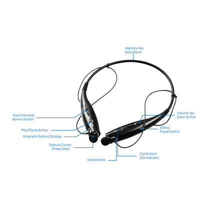 Wireless Sports Neckband Headphones with Magnetic Earbuds