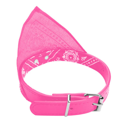 Dog Bandana Collar with Adjustable Leather Strap