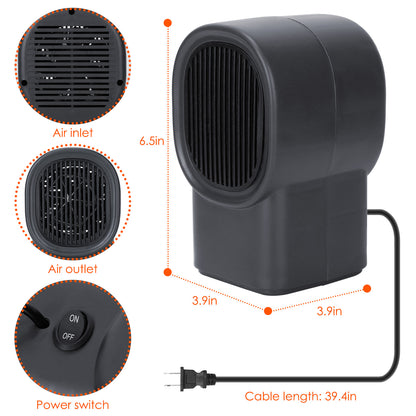 400W Portable Electric Space Heater for Home & Office