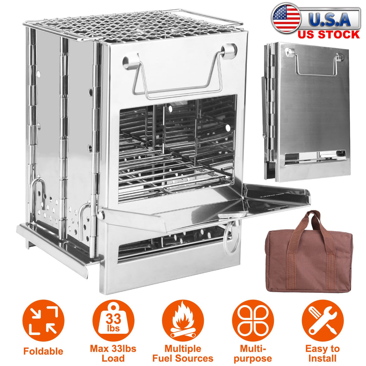 Portable Folding Camping Stove with Carry Bag