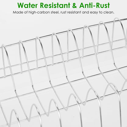 3-Tier Dish Drying Rack with Utensil Holder & Drain Trays