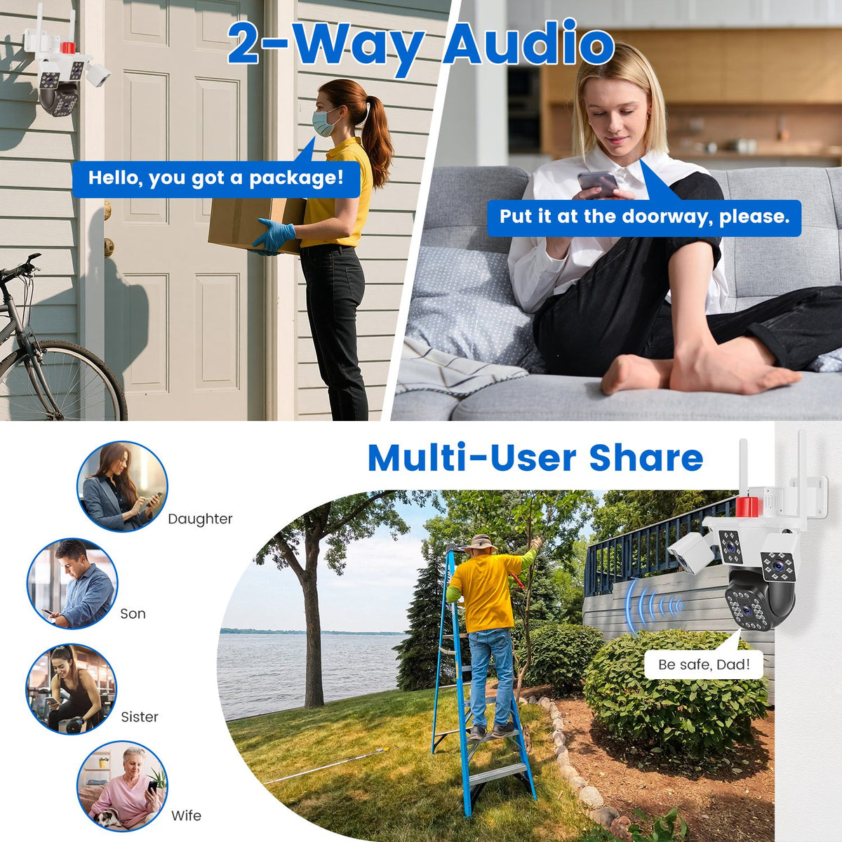 1080P 4-Lens Security Camera with 360° Pan & Tilt