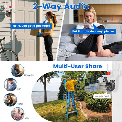 1080P 4-Lens Security Camera with 360° Pan & Tilt