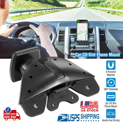 Magnetic CD Slot Car Phone Mount with 360° Rotation