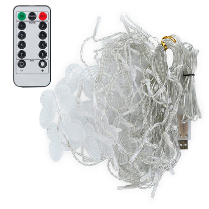 Butterfly Curtain String Lights with Remote - 96 LED, 11.5ft