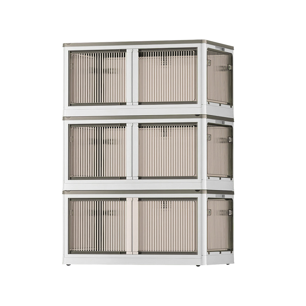 Foldable Storage Bins with Lids & Wheels - 3 Pack Stackable