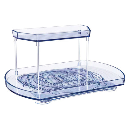 2-Tier Turntable Organizer with 360° Rotating Slide Rail