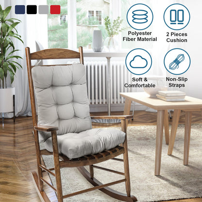 Rocking Chair Cushion Set with Non-Slip Ties - 2 Piece