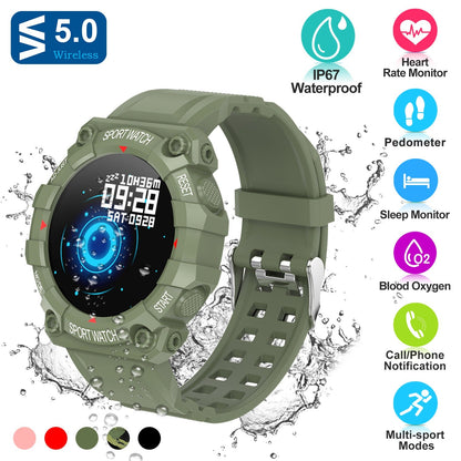 1.3in Wireless Fitness Tracker IP67 Waterproof Smart Watch Sport Bracelet w/Heart Rate Blood Pressure Sleep Monitor For Android IOS