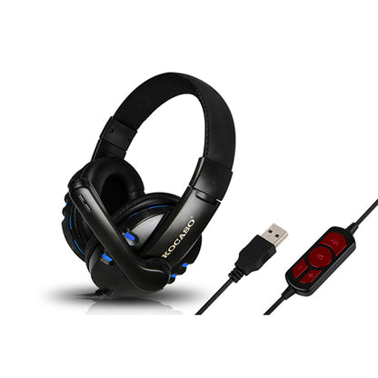 Dynamic Stereo Headphones with Adjustable Mic - Blue