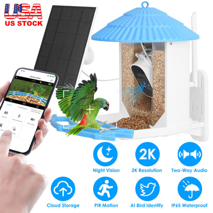 Solar Powered Smart Bird Feeder with 2K Camera & AI Identification