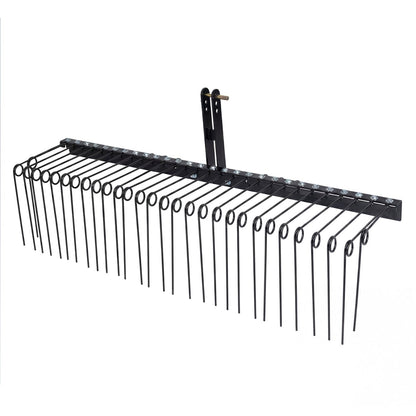 72" Pine Straw Rake with 30 Metal Coil Tines for Grass