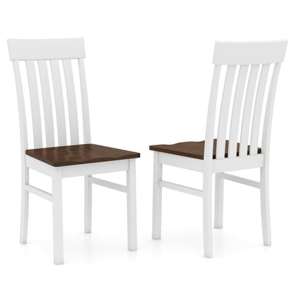 Dining Chairs with Slatted High Backrest, Set of 2